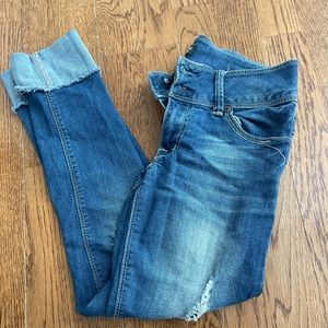 Vintage Cuffed & Ripped Jeans